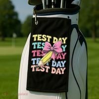 Test Day Testing Teacher Coquette Bow Pencil Golf Towel thumb 2