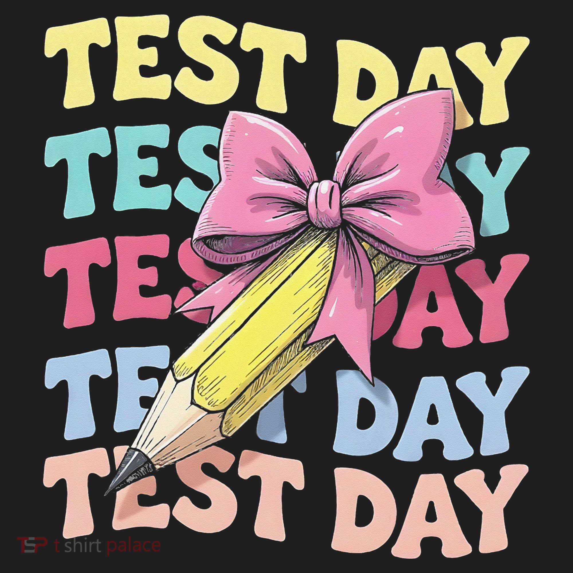 Test Day Testing Teacher Coquette Bow Pencil Golf Towel