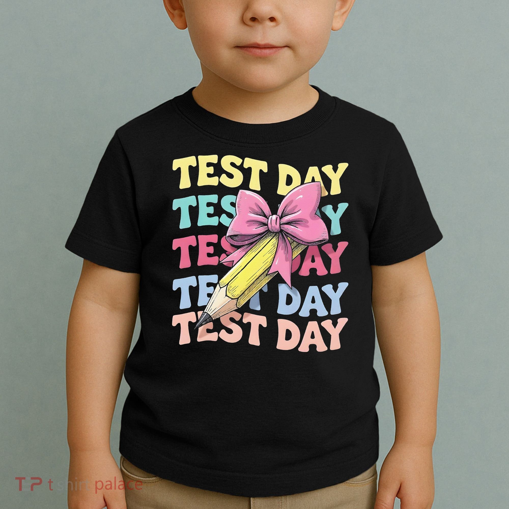 Test Day Testing Teacher Coquette Bow Pencil Toddler T-Shirt