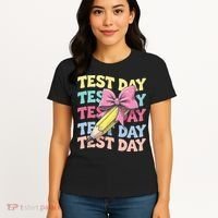 Test Day Testing Teacher Coquette Bow Pencil Women's T-Shirt thumb 4