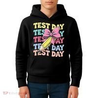 Test Day Testing Teacher Coquette Bow Pencil Kids Hoodie thumb 4