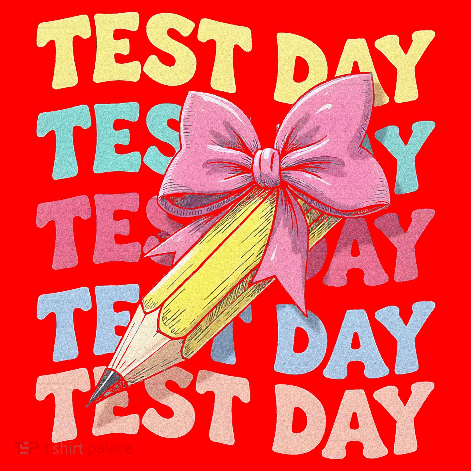 Test Day Testing Teacher Coquette Bow Pencil Santa Hat