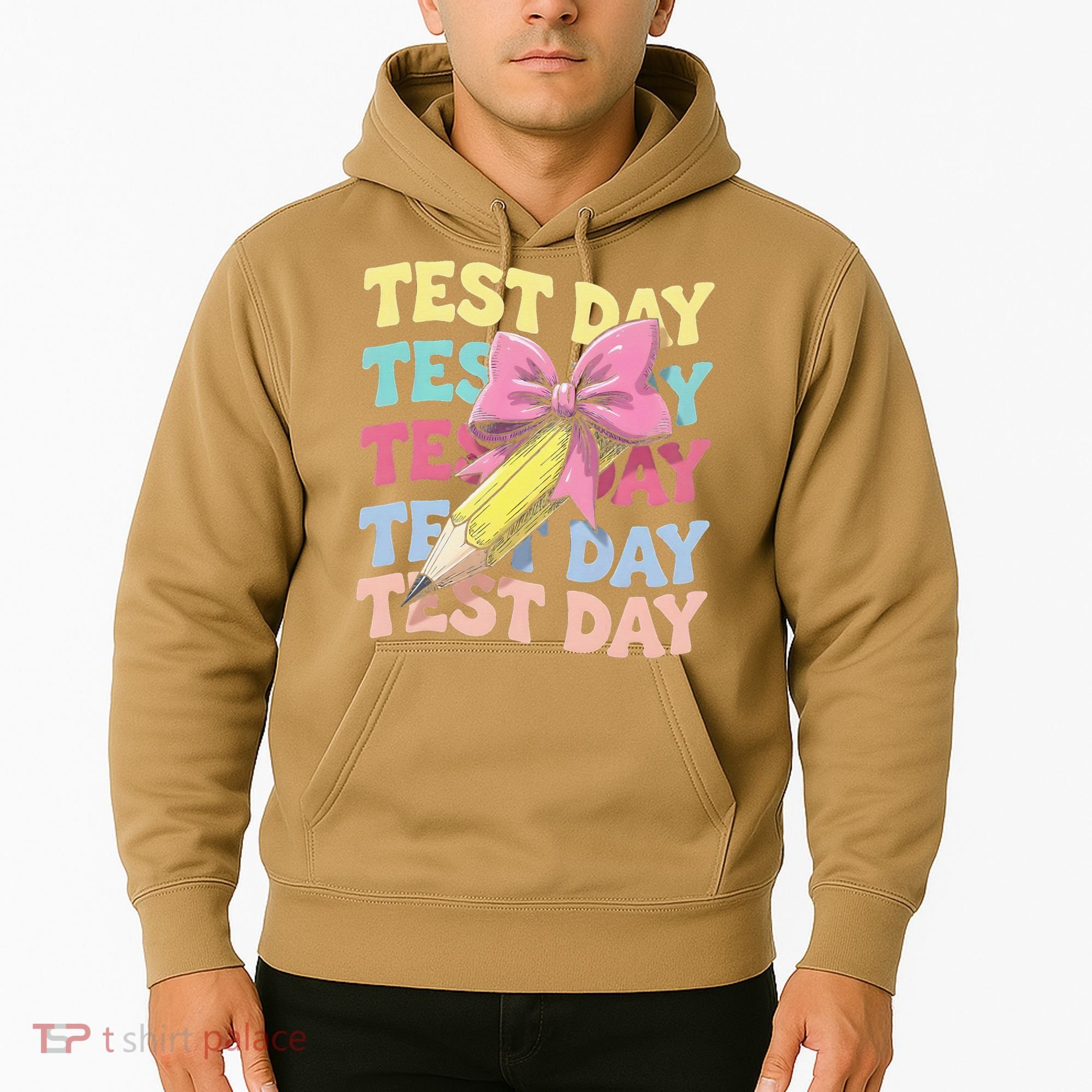Test Day Testing Teacher Coquette Bow Pencil Hoodie