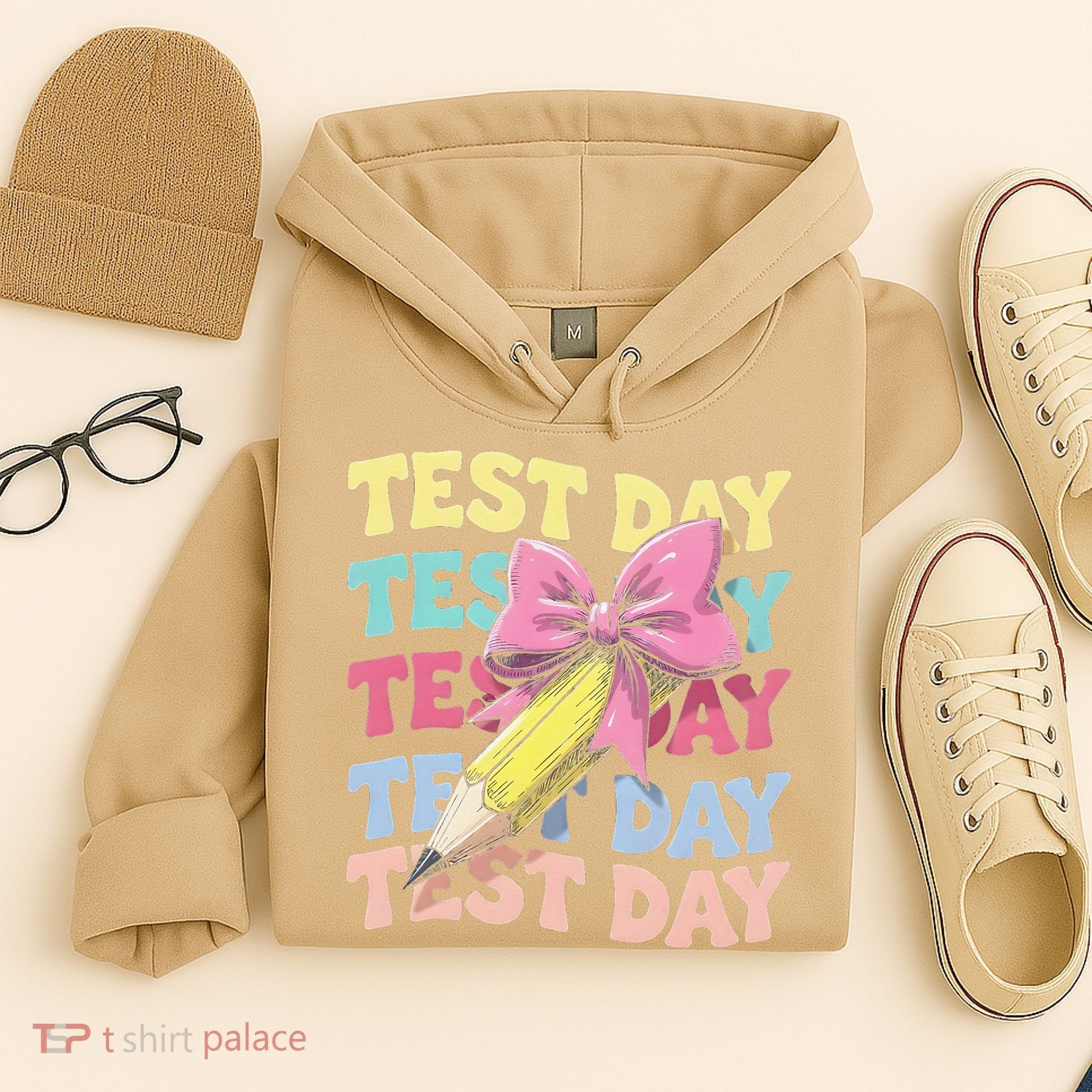 Test Day Testing Teacher Coquette Bow Pencil Hoodie