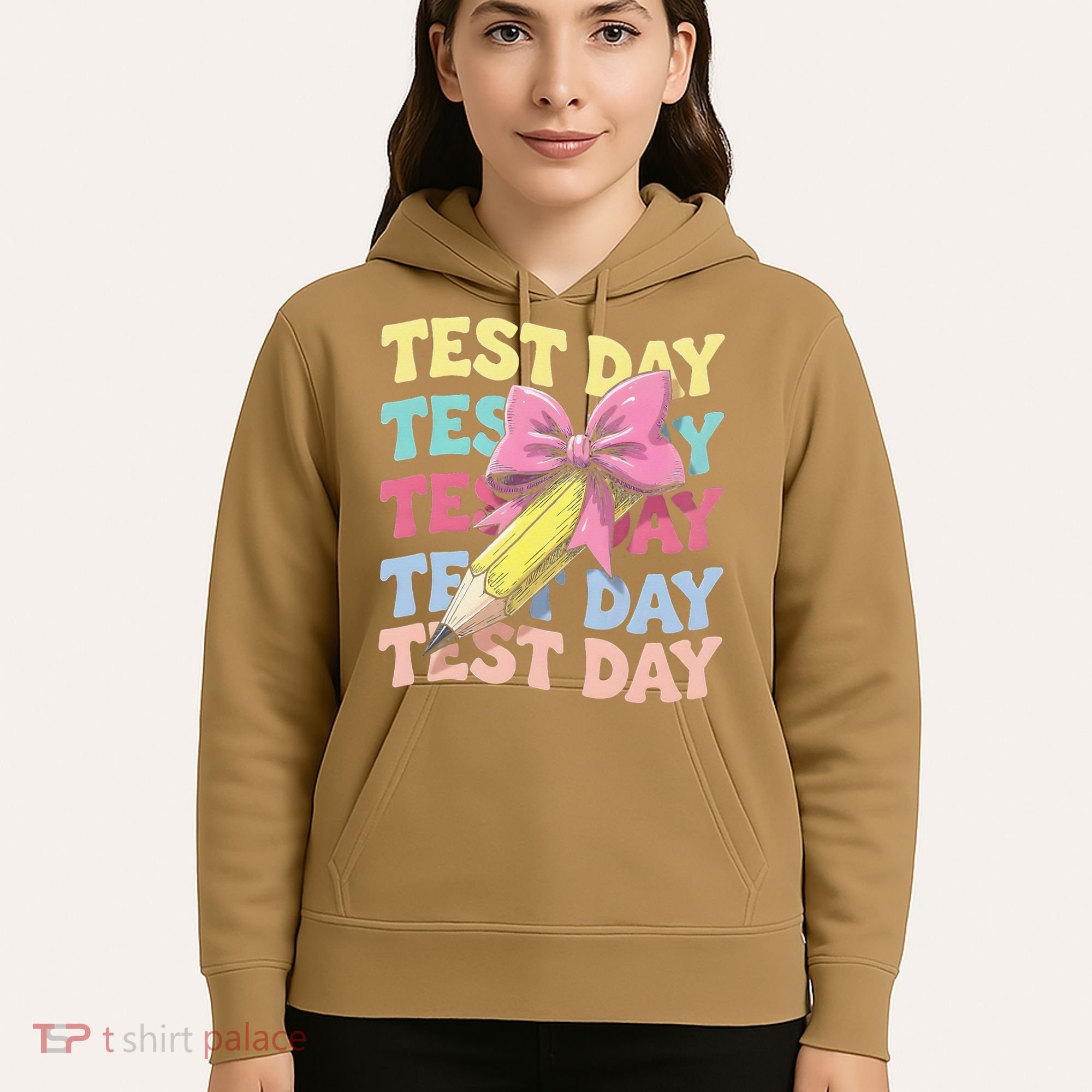 Test Day Testing Teacher Coquette Bow Pencil Hoodie