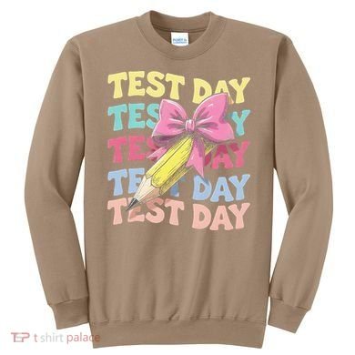 Test Day Testing Teacher Coquette Bow Pencil Sweatshirt