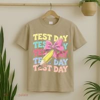 Test Day Testing Teacher Coquette Bow Pencil T-Shirt thumb 2