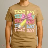 Test Day Testing Teacher Coquette Bow Pencil T-Shirt thumb 3