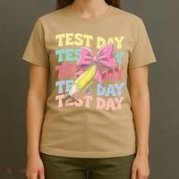 Test Day Testing Teacher Coquette Bow Pencil T-Shirt thumb 4