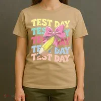 Test Day Testing Teacher Coquette Bow Pencil T-Shirt thumb 4