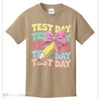Test Day Testing Teacher Coquette Bow Pencil Kids T-Shirt thumb 0