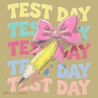 Test Day Testing Teacher Coquette Bow Pencil Kids T-Shirt thumb 2