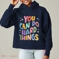 Test Day Teacher You Can Do Hard Things Ladies Heavyweight Boxy Pullover Hoodie thumb 0