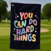 Test Day Teacher You Can Do Hard Things Golf Towel thumb 1