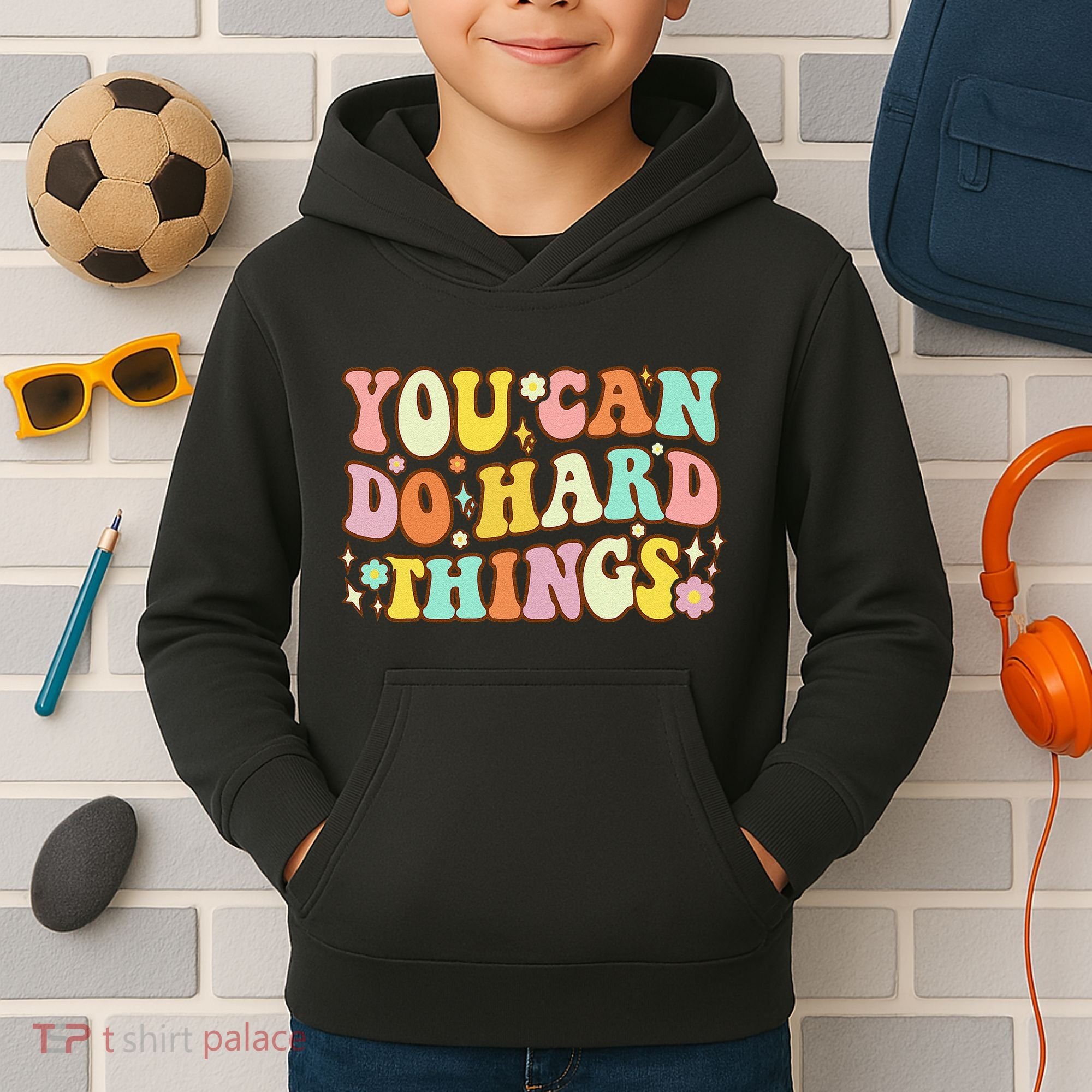 Test Day Teacher You Can Do Hard Things Kids Hoodie