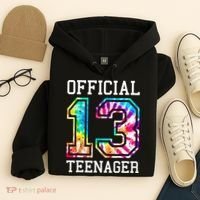 Tie Dye Teenager 13th Birthday Hoodie thumb 4