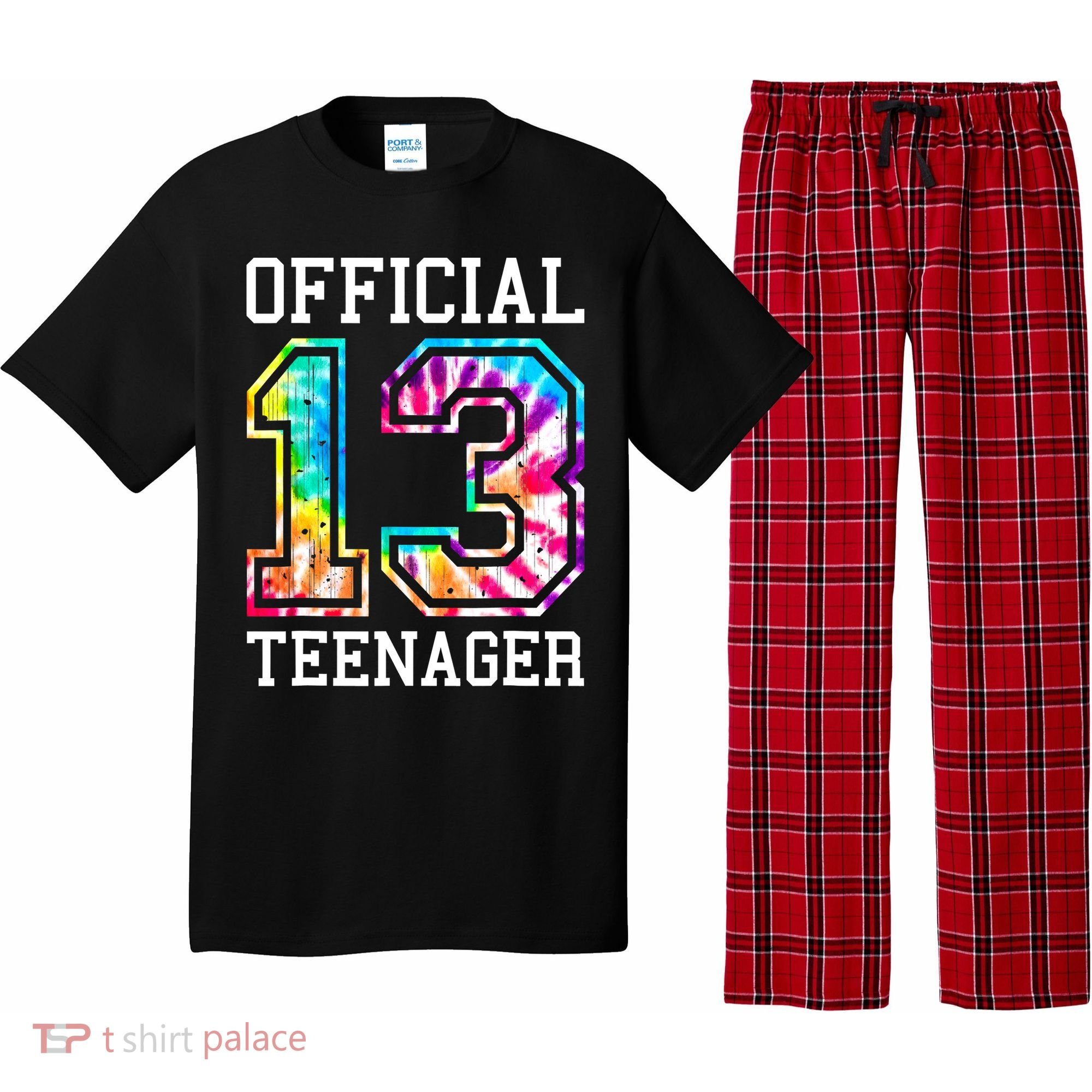 Tie Dye Teenager 13th Birthday Pajama Set