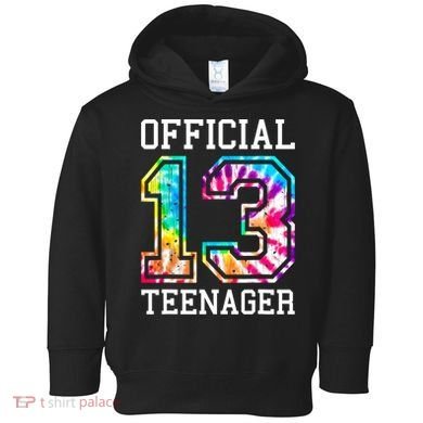 Tie Dye Teenager 13th Birthday Toddler Hoodie