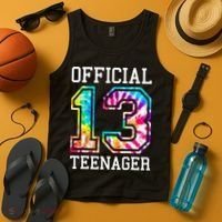 Tie Dye Teenager 13th Birthday Tank Top thumb 4