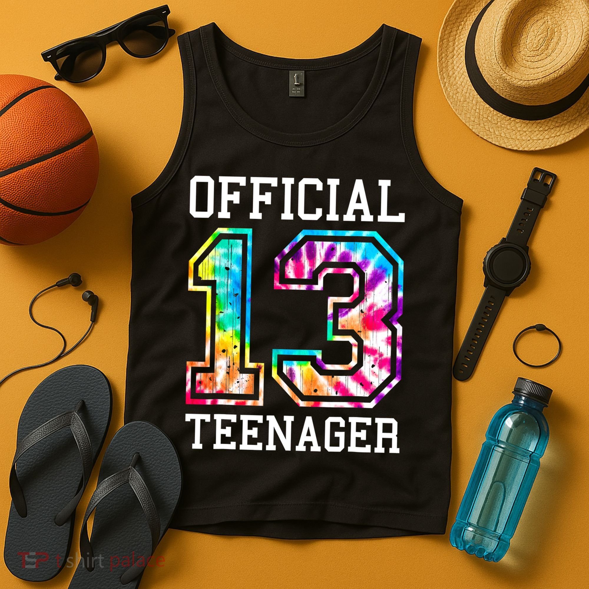 Tie Dye Teenager 13th Birthday Tank Top