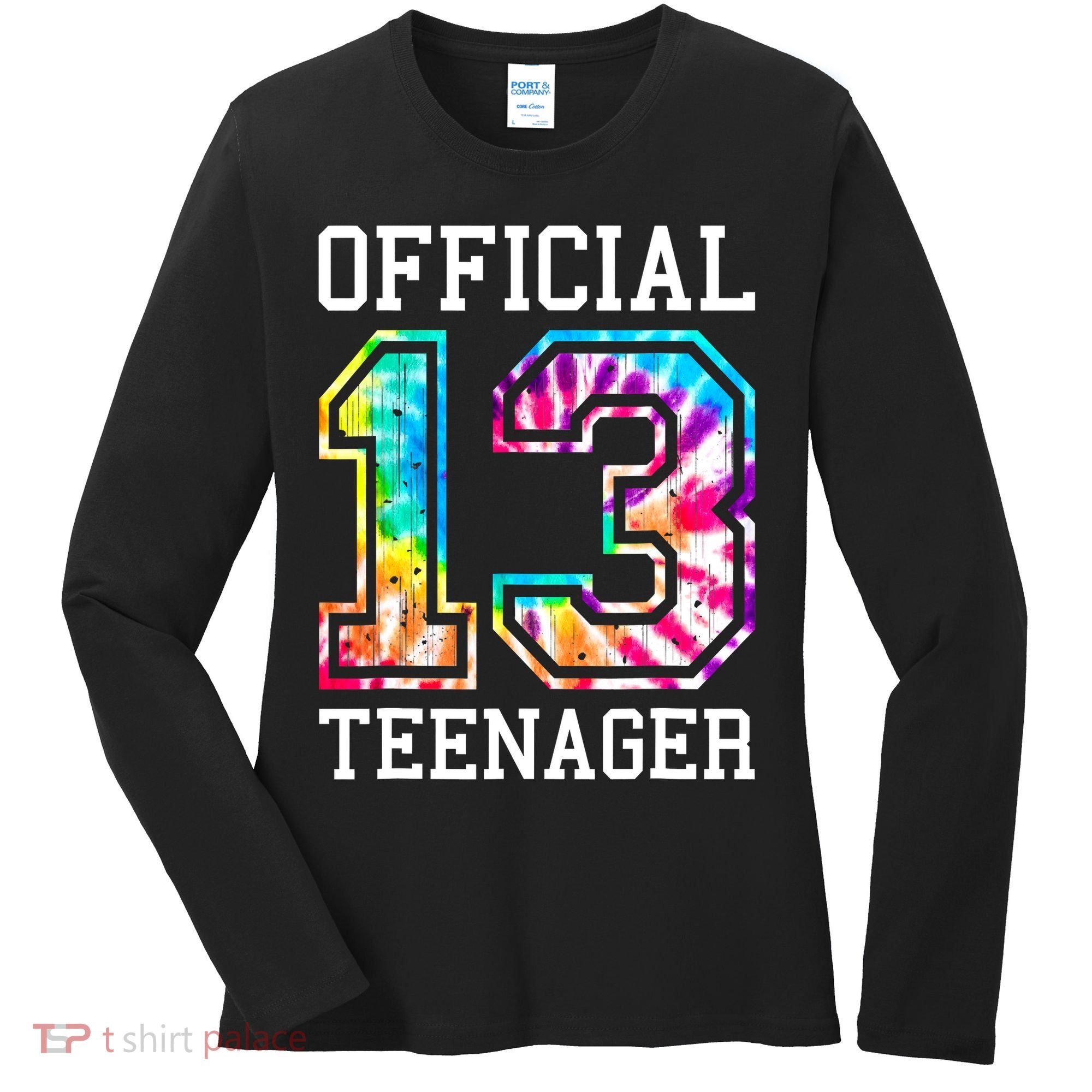 Tie Dye Teenager 13th Birthday Women's Long Sleeve Shirt