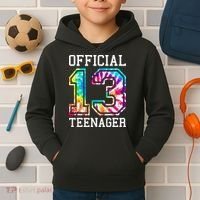 Tie Dye Teenager 13th Birthday Kids Hoodie thumb 2