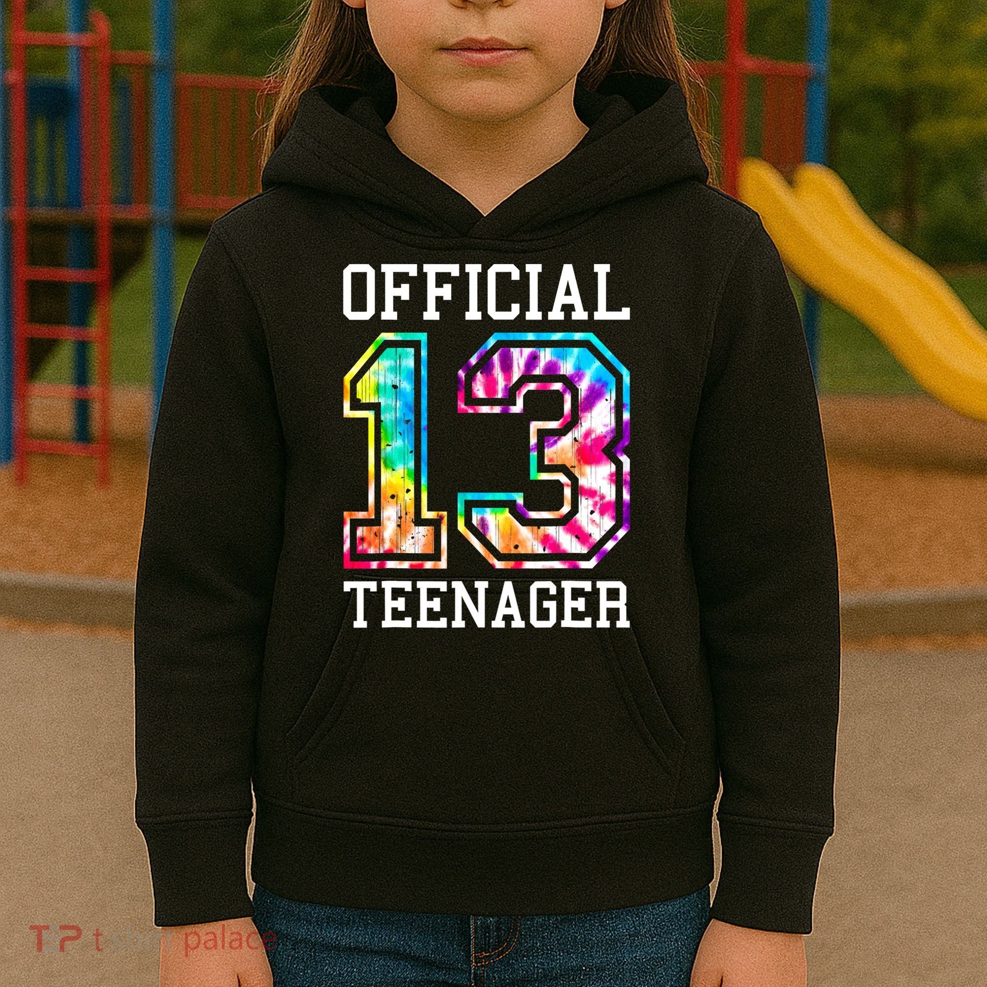 Tie Dye Teenager 13th Birthday Kids Hoodie