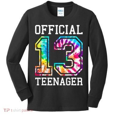 Tie Dye Teenager 13th Birthday Kids Long Sleeve Shirt