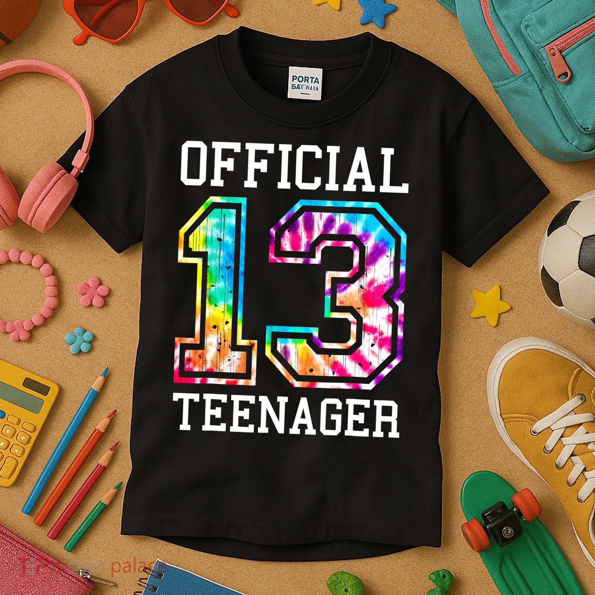 Tie Dye Teenager 13th Birthday Kids T-Shirt