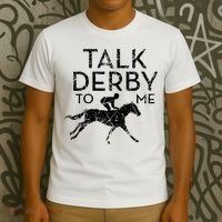 Talk Derby to me I Horse Owner Lover Jockey T-Shirt thumb 3