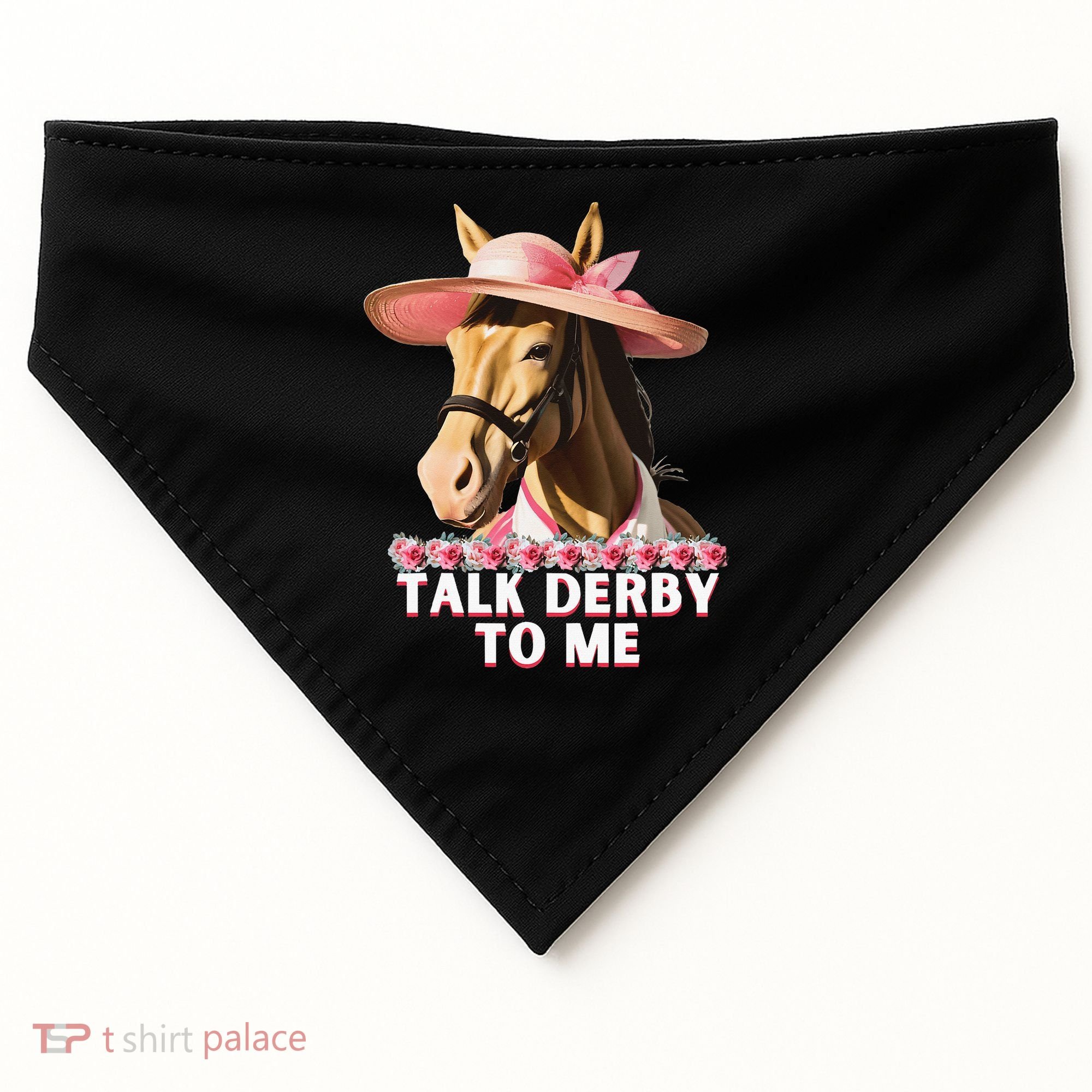 Talk Derby To Me Horse Racing Lover USA-Made Doggie Bandana