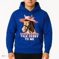 Talk Derby To Me Horse Racing Lover Hoodie thumb 2