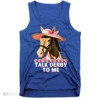 Talk Derby To Me Horse Racing Lover Tank Top thumb 0