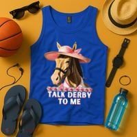 Talk Derby To Me Horse Racing Lover Tank Top thumb 4
