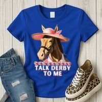 Talk Derby To Me Horse Racing Lover Women's T-Shirt thumb 3