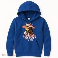 Talk Derby To Me Horse Racing Lover Kids Hoodie thumb 0