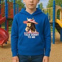 Talk Derby To Me Horse Racing Lover Kids Hoodie thumb 2