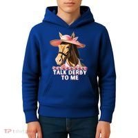 Talk Derby To Me Horse Racing Lover Kids Hoodie thumb 4