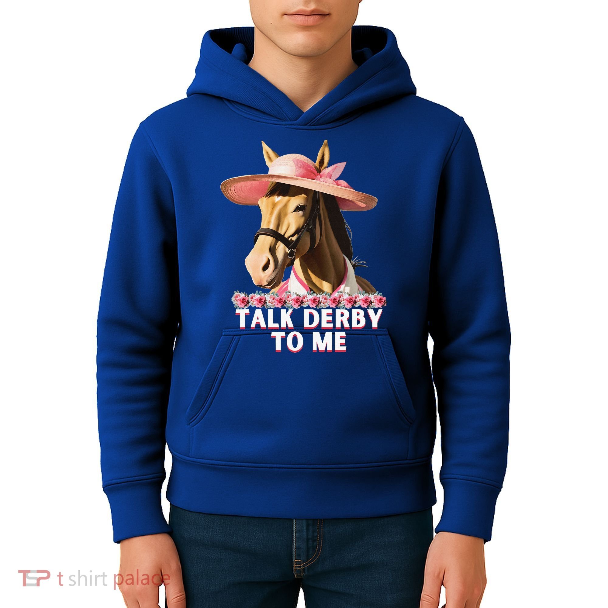 Talk Derby To Me Horse Racing Lover Kids Hoodie