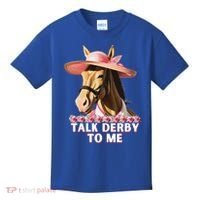 Talk Derby To Me Horse Racing Lover Kids T-Shirt thumb 0