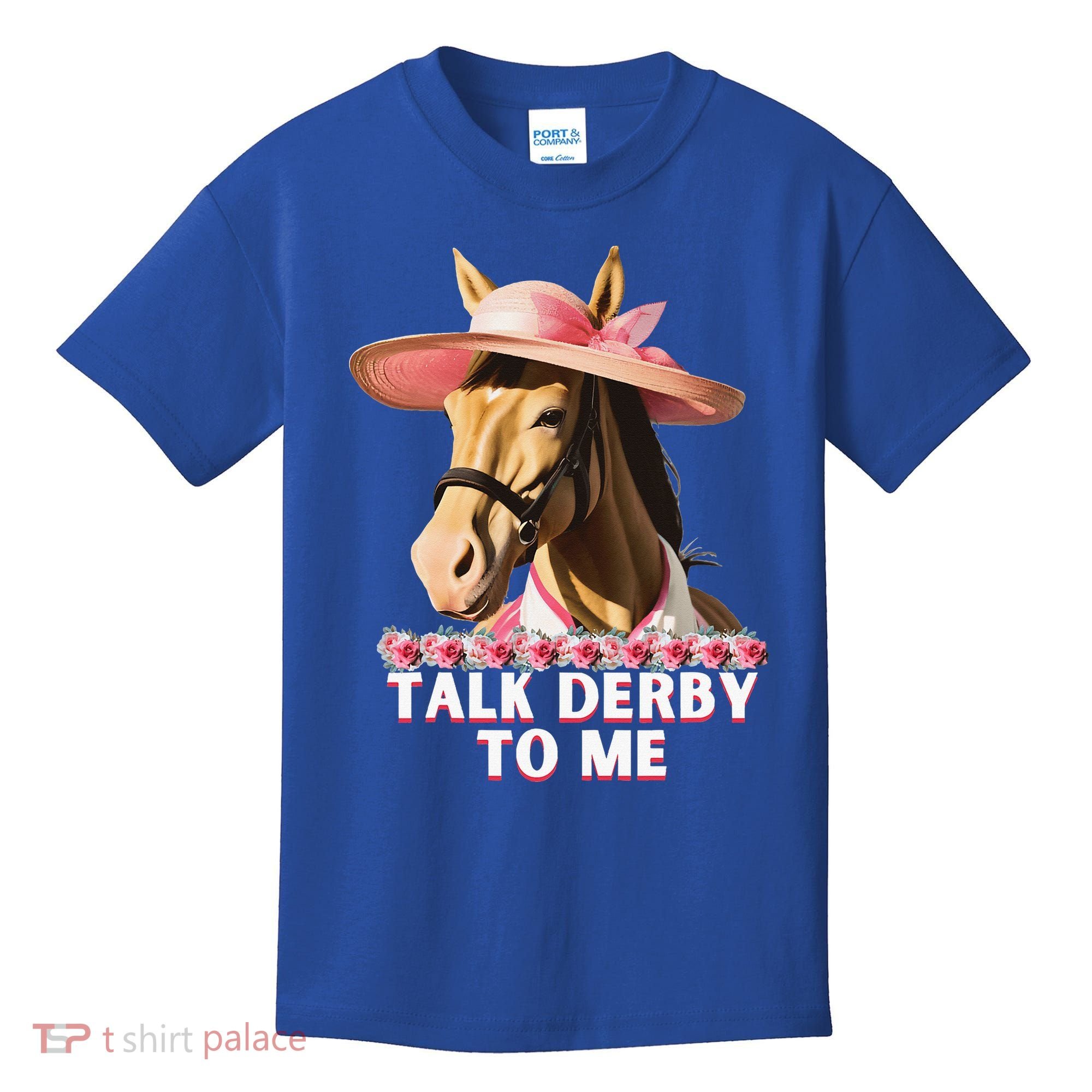 Talk Derby To Me Horse Racing Lover Kids T-Shirt