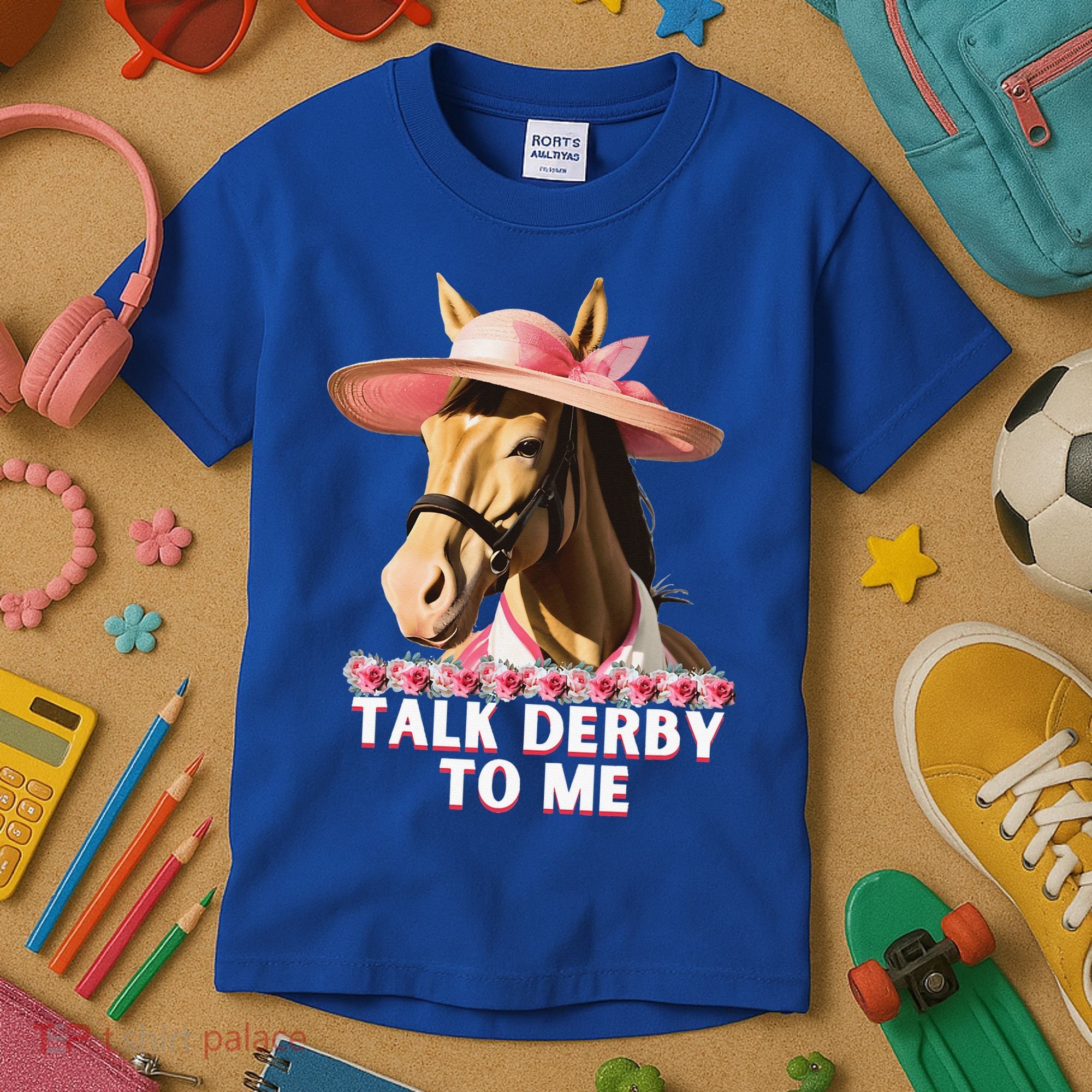 Talk Derby To Me Horse Racing Lover Kids T-Shirt