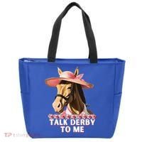Talk Derby To Me Horse Racing Lover Tote Bag thumb 0