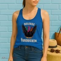 Thanksgiving Day Turkey Turducken Kaiju Monster Ugly Sweater Cute Gift Women's Tank Top thumb 2