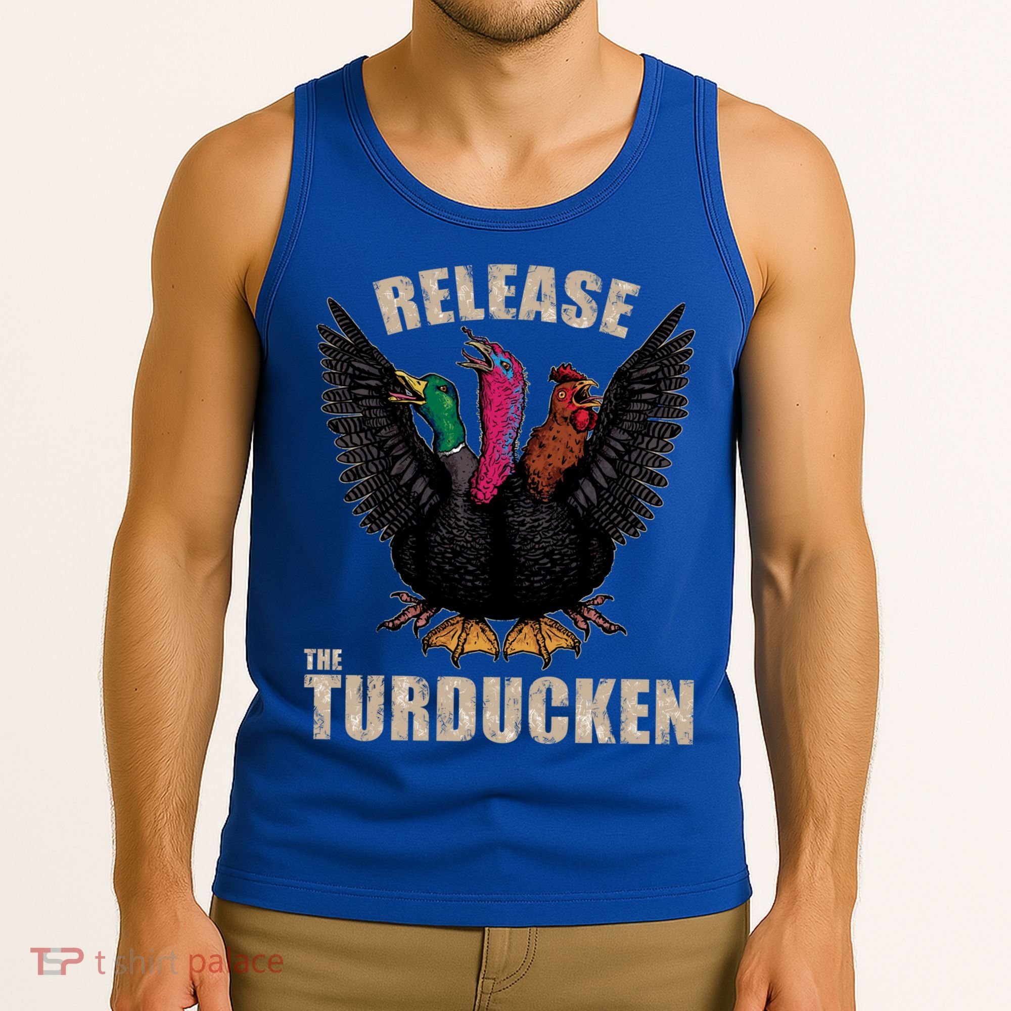 Thanksgiving Day Turkey Turducken Kaiju Monster Ugly Sweater Cute Gift Tank Top