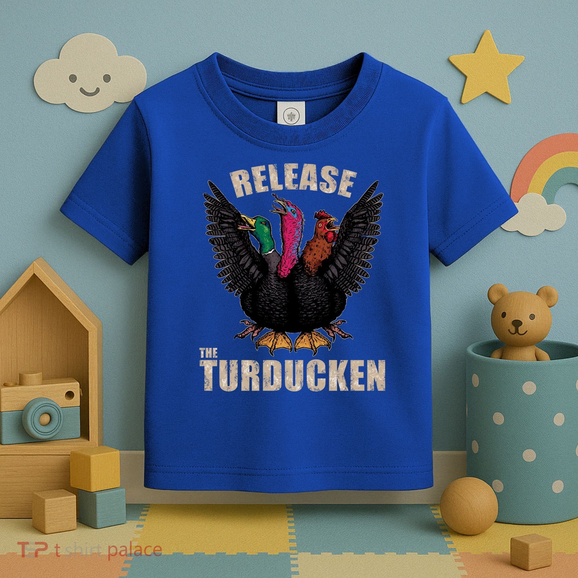 Thanksgiving Day Turkey Turducken Kaiju Monster Ugly Sweater Cute Gift Toddler T-Shirt