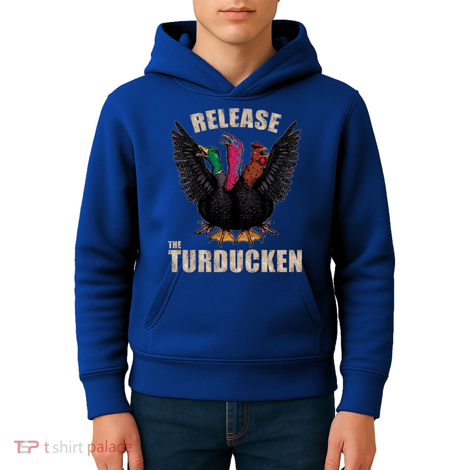 Thanksgiving Day Turkey Turducken Kaiju Monster Ugly Sweater Cute Gift Kids Hoodie