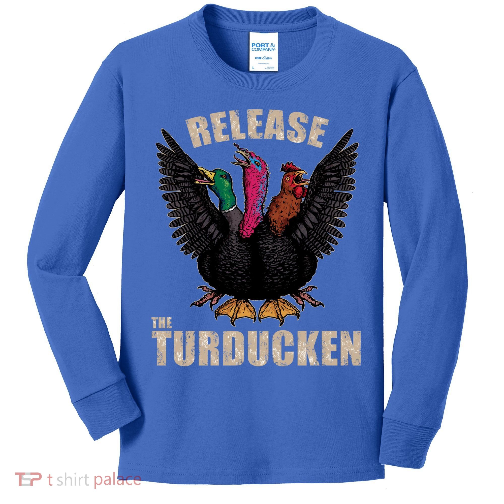 Thanksgiving Day Turkey Turducken Kaiju Monster Ugly Sweater Cute Gift Kids Long Sleeve Shirt