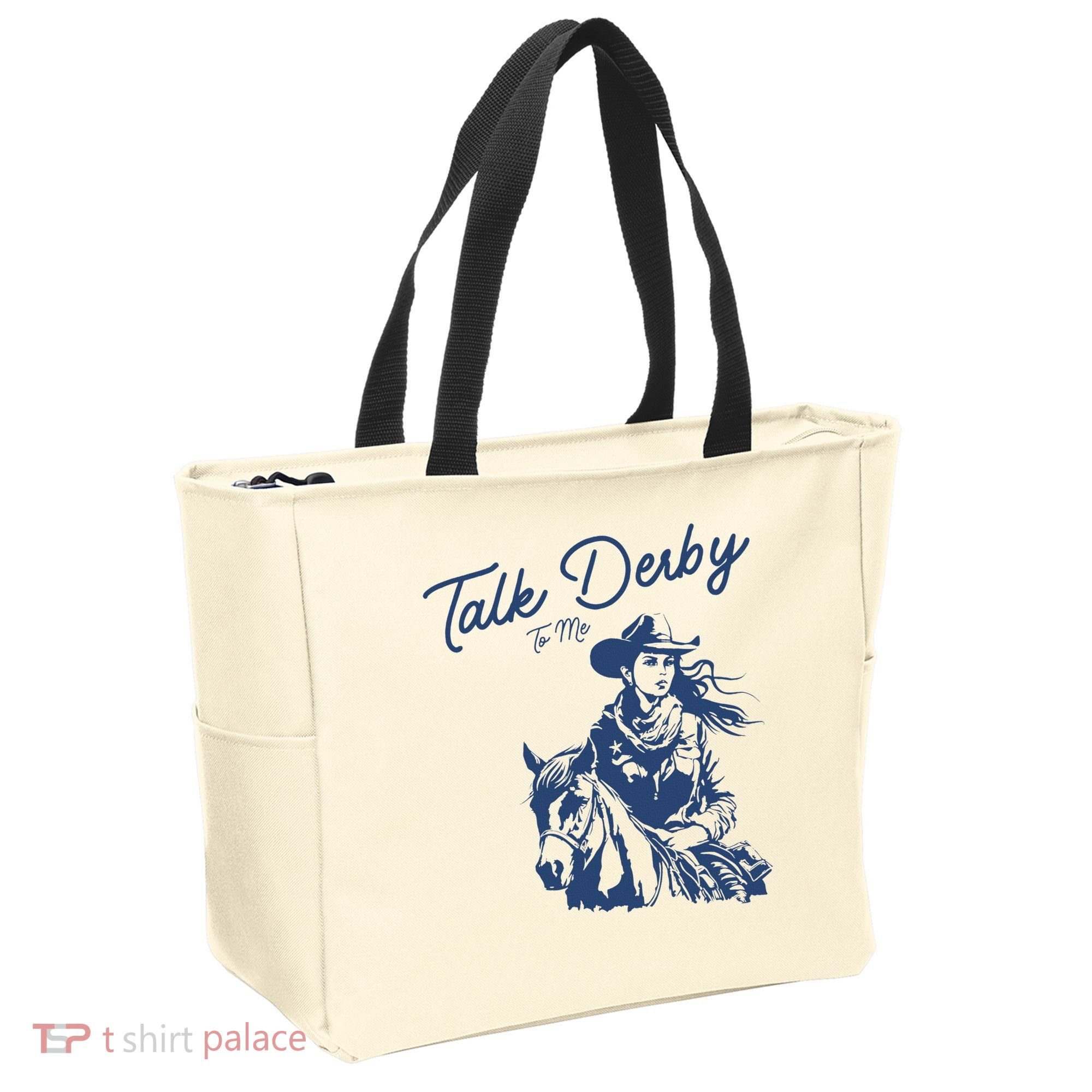 Talk Derby To Me Funny Horse Racing Lover Derby Day 2024 Tote Bag