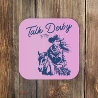 Talk Derby To Me Funny Horse Racing Lover Derby Day 2024 Coaster thumb 0